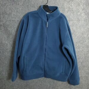 Orvis Full Zip Fleece Jacket Mens Large Blue VTG USA Classic Collection Logo